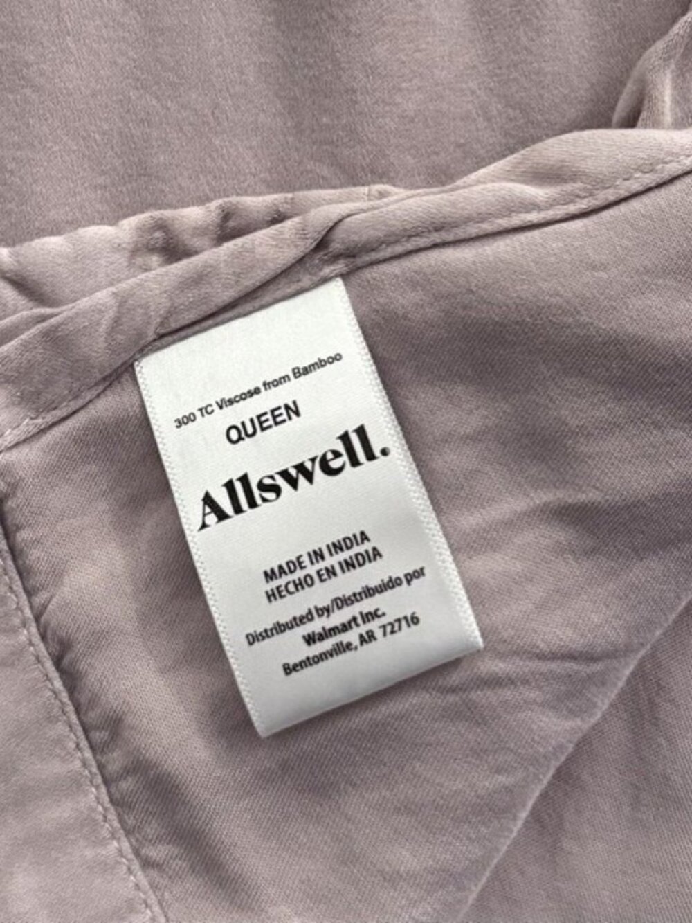 Allswell Queen Sheet Set - 100% Viscose from Bamboo - 300 TC - Dusty Purple - Picture 2 of 6